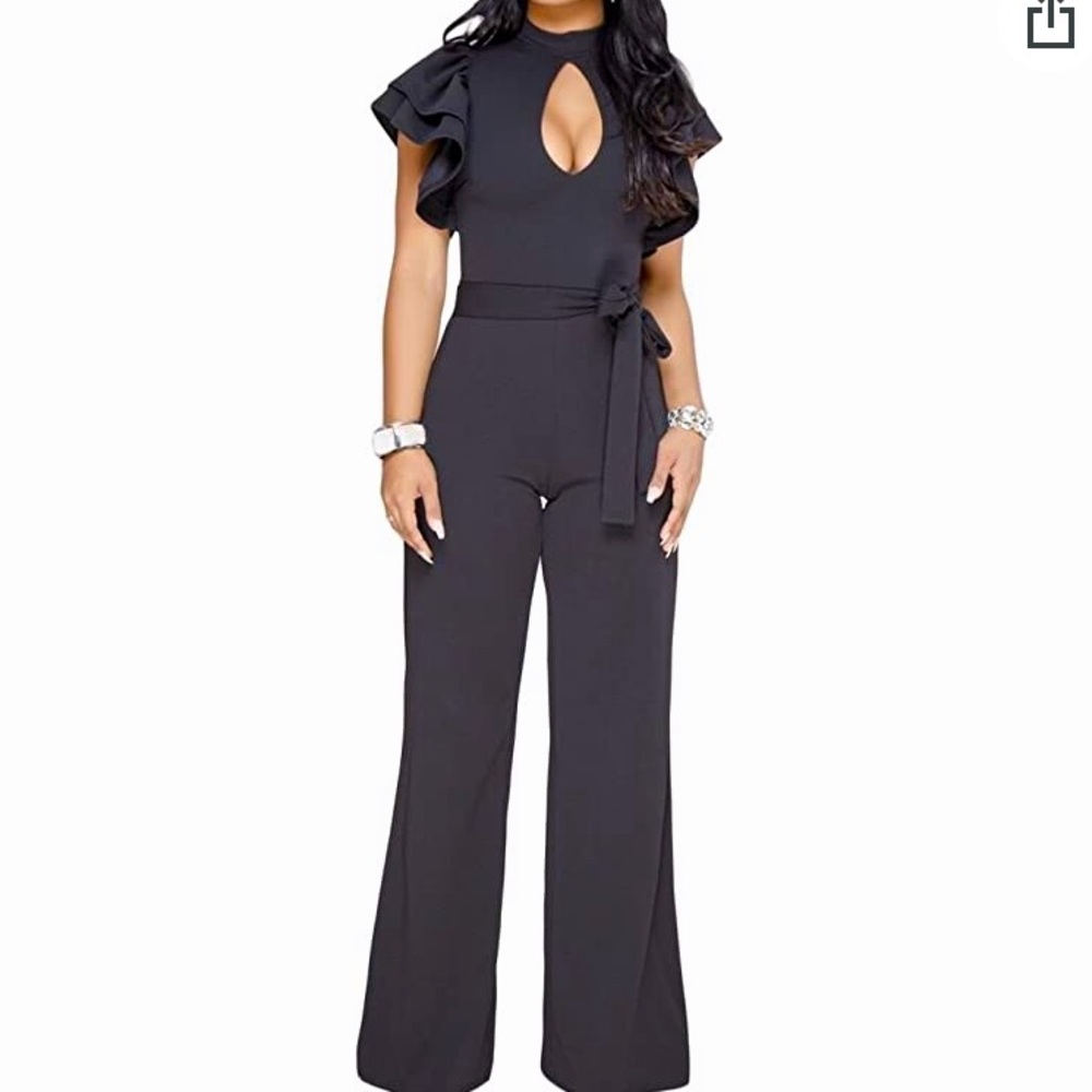 Keyhole wide leg jumpsuit